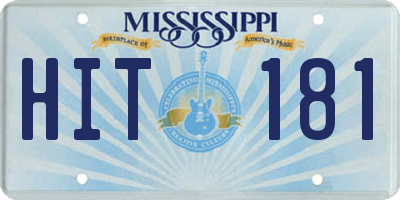 MS license plate HIT181