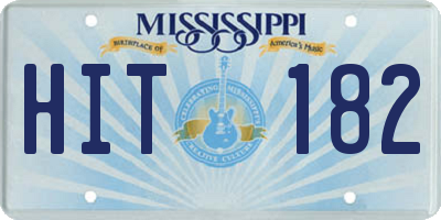 MS license plate HIT182