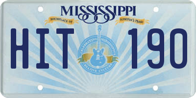 MS license plate HIT190