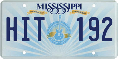 MS license plate HIT192