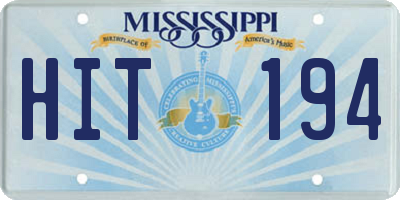 MS license plate HIT194