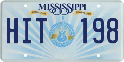 MS license plate HIT198
