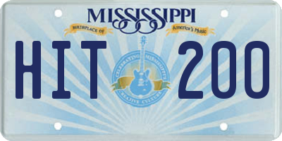 MS license plate HIT200