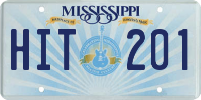MS license plate HIT201