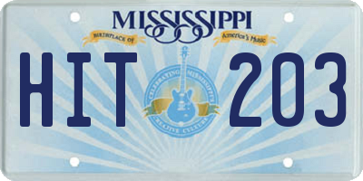 MS license plate HIT203