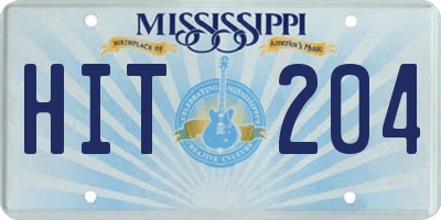 MS license plate HIT204