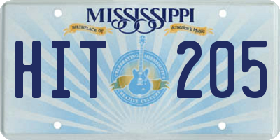 MS license plate HIT205