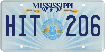 MS license plate HIT206