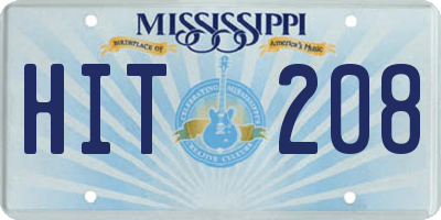 MS license plate HIT208