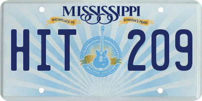 MS license plate HIT209