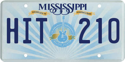 MS license plate HIT210