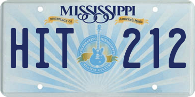 MS license plate HIT212