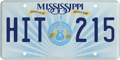 MS license plate HIT215