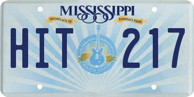 MS license plate HIT217