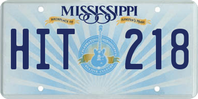 MS license plate HIT218