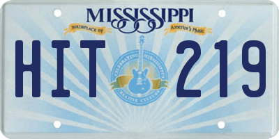 MS license plate HIT219