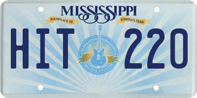 MS license plate HIT220