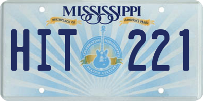 MS license plate HIT221