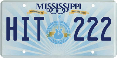 MS license plate HIT222