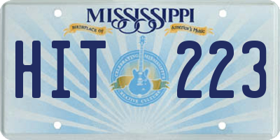 MS license plate HIT223