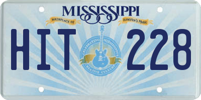 MS license plate HIT228