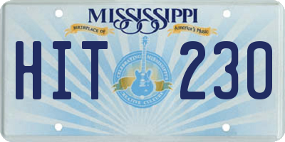 MS license plate HIT230