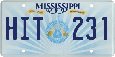 MS license plate HIT231