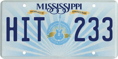 MS license plate HIT233