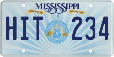 MS license plate HIT234