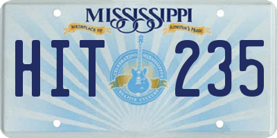 MS license plate HIT235
