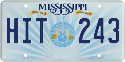 MS license plate HIT243