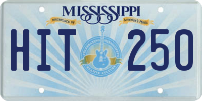 MS license plate HIT250