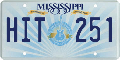MS license plate HIT251