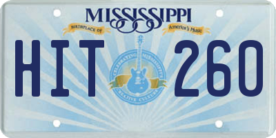 MS license plate HIT260