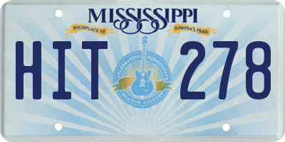 MS license plate HIT278