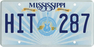 MS license plate HIT287