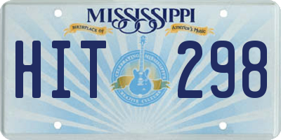 MS license plate HIT298