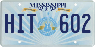 MS license plate HIT602