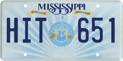 MS license plate HIT651