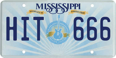 MS license plate HIT666