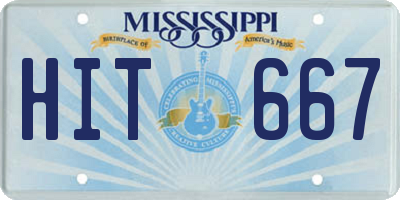 MS license plate HIT667