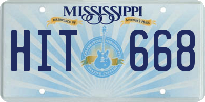MS license plate HIT668