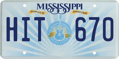 MS license plate HIT670