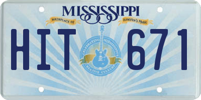 MS license plate HIT671