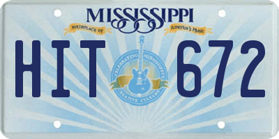 MS license plate HIT672