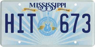 MS license plate HIT673