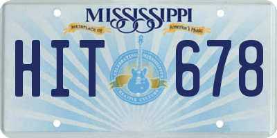MS license plate HIT678