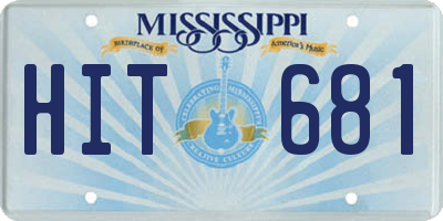 MS license plate HIT681