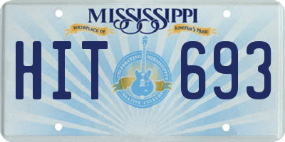 MS license plate HIT693