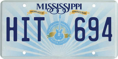 MS license plate HIT694